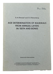 Age Determination of Mammals from Annual Layers in Teeth and Bones