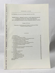 Postural, Propulsive, and prehensile capabilities in the cheiridia of Chimpanzees and other Great Apes