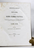 Zoology of New York or the New York Fauna, Part III: Reptiles and Amphibia + Part IV: Fishes, in 2 volumes (the rare hand-colored plate version)