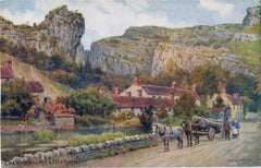 Set of ten vintage watercolor postcards from England