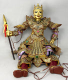 Hand-made painted wood marionette doll puppet