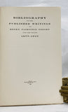 Bibliography of the Published Writings of Henry Fairfield Osborn, for the years 1877-1910