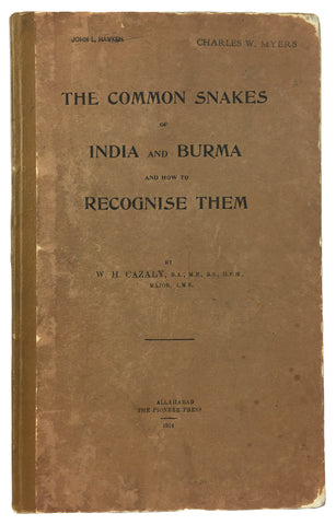 The Common Snakes of India and Burma and How to Recognise Them