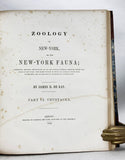 Natural History of New York. Zoology of New-York, or the New-York fauna; comprising detailed descriptions of all the animals hitherto observed within the State of New-York, Part V: Mollusca + Part VI: Crustacea (with 53 hand-colored plates)